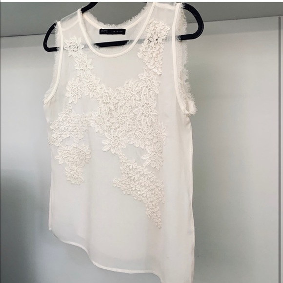 Zara Sheer Embroidered Shell - Picture 1 of 2